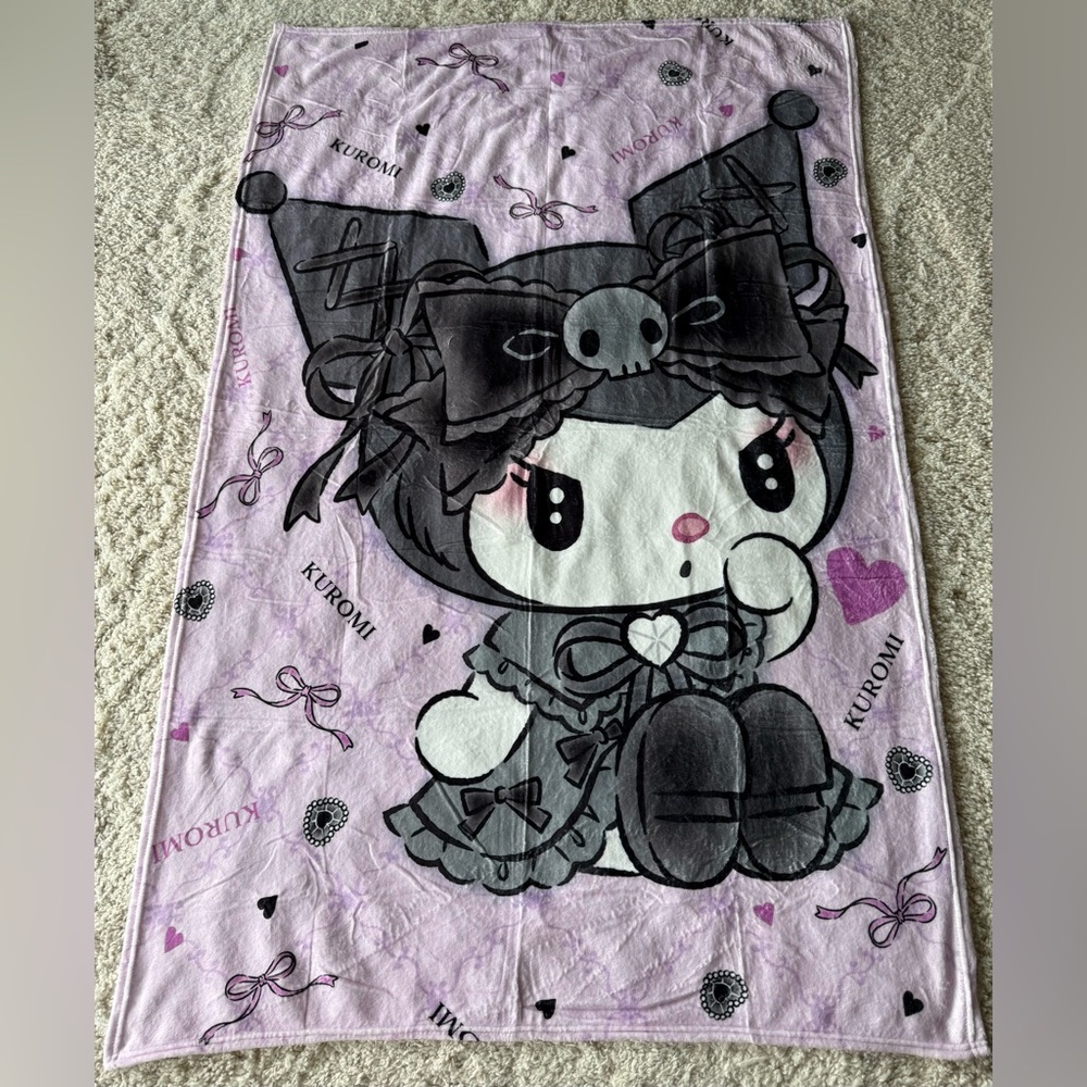 Hello Kitty Kuromi Fleece Blanket NEW